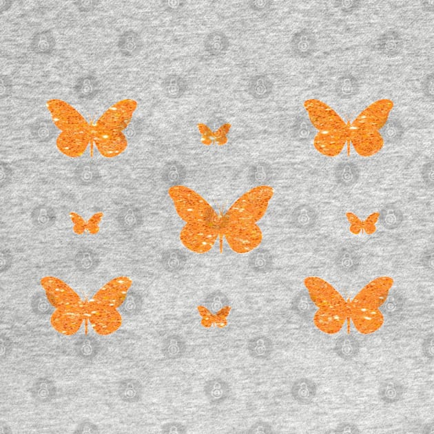 Orange Faux Glitter Butterflies by Felicity-K